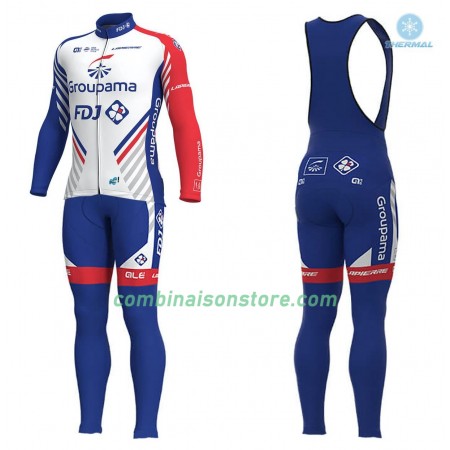 Maillot Cyclisme Hiver + Collant à Bretelles 2018 FDJ N001